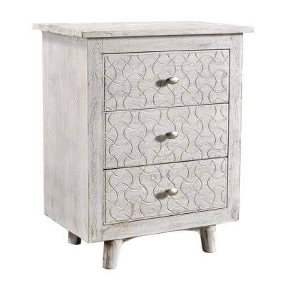 Kelsey 3-Drawer Nightstand - White Wash