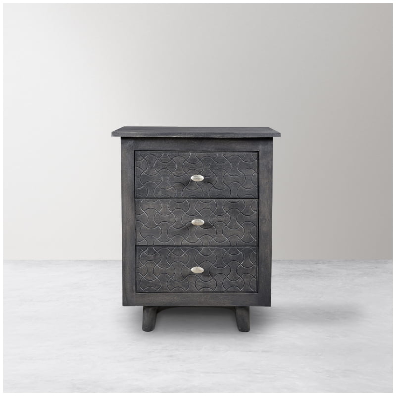 Kelsey 3-Drawer Nightstand - Gray Wash