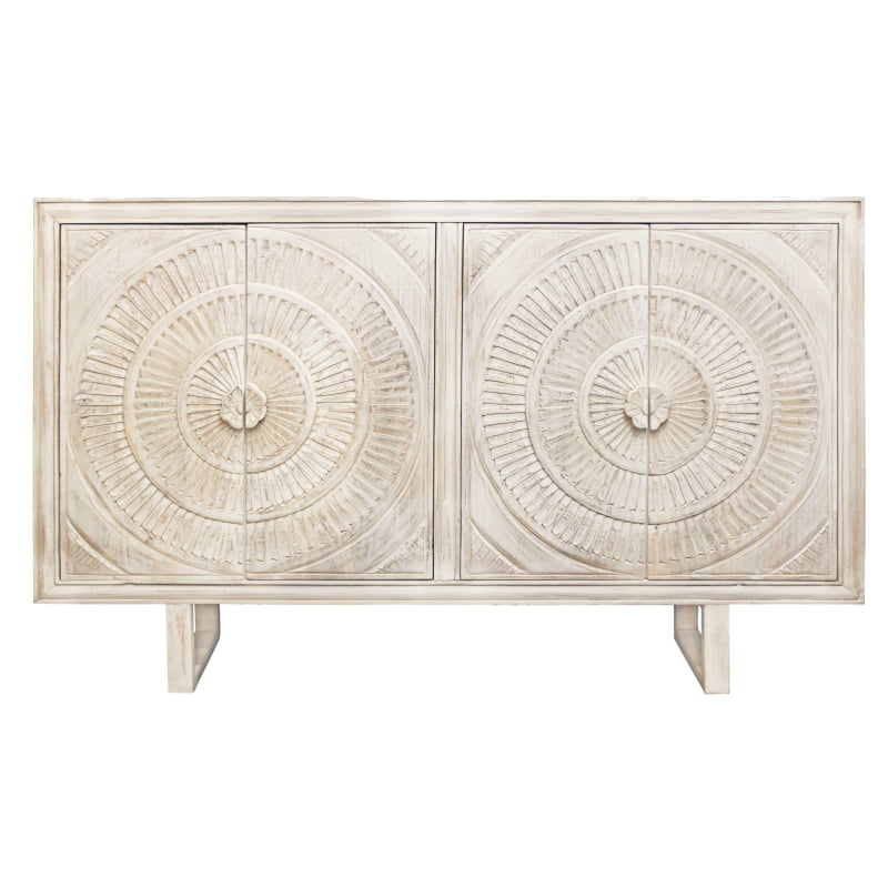 Albany 4- Door Hand-carved Sideboard - White Distressed - Image 4