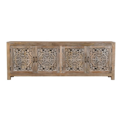 Weatherly 4-Door Media Cabinet - Natural