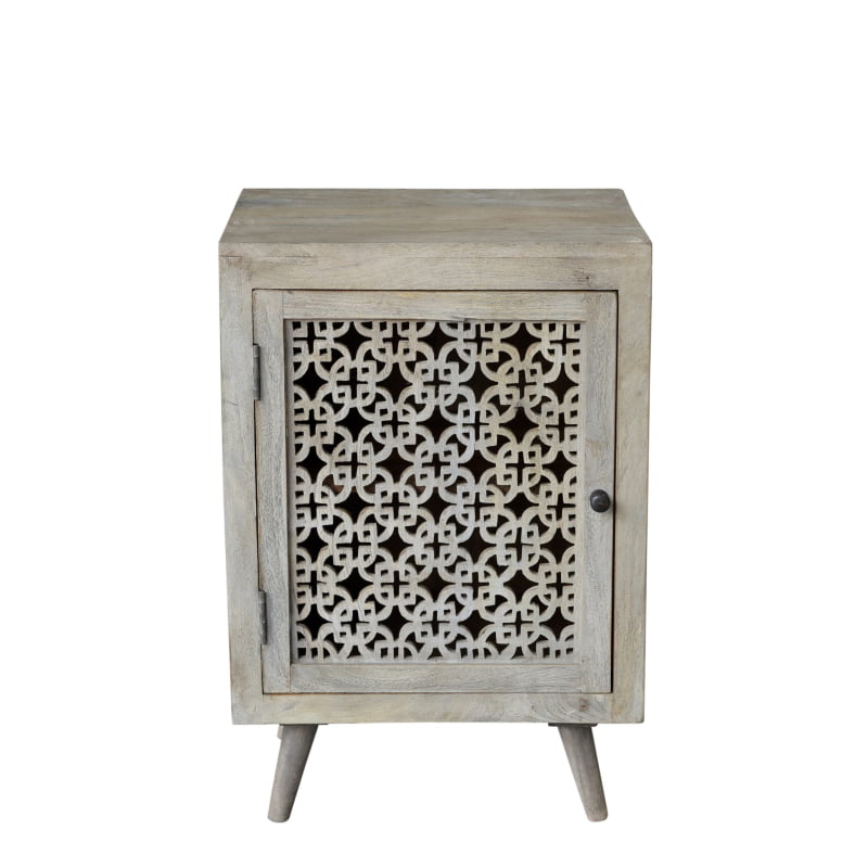 Wolff 1-Door Hand-carved Nightstand