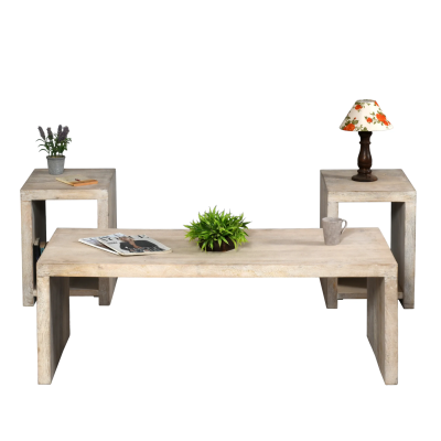 Mehul 3-Piece Living Room Table Set - Brushed White