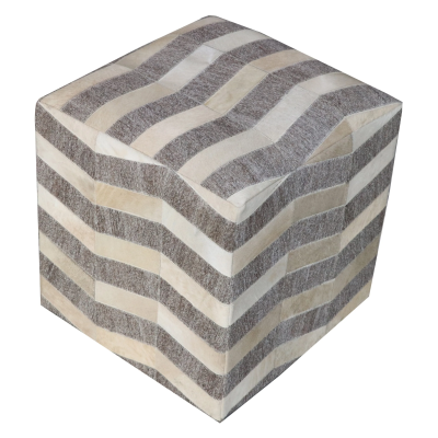 Oxley Pouf - Gray/Beige