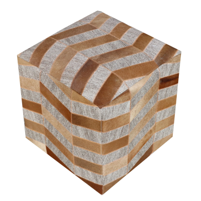Oxley Pouf - Beige/Brown