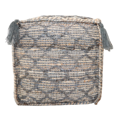 Cardis Pouf with Tassels - Taupe