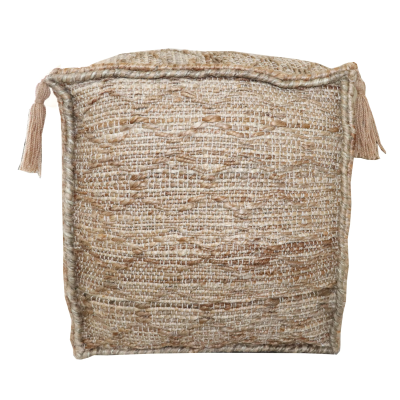 Cardis Pouf with Tassels - Hemp