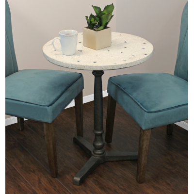 Lynn Stone Top Bistro Table - Ivory