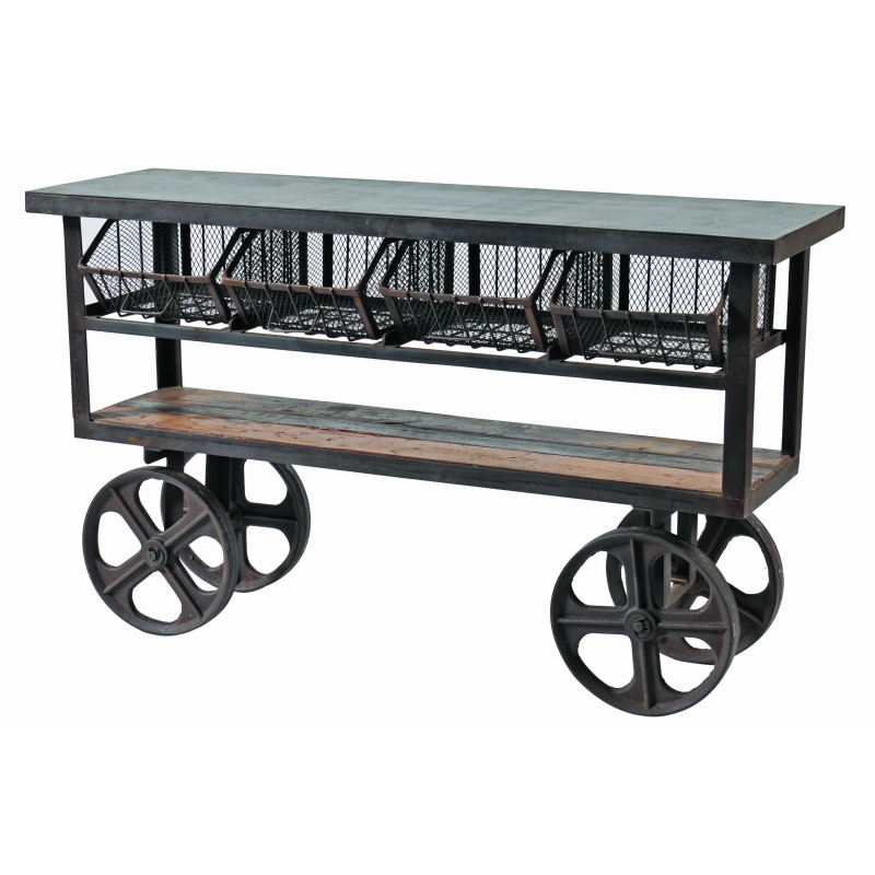 Napa 4-Drawer Iron Cart - Image 2