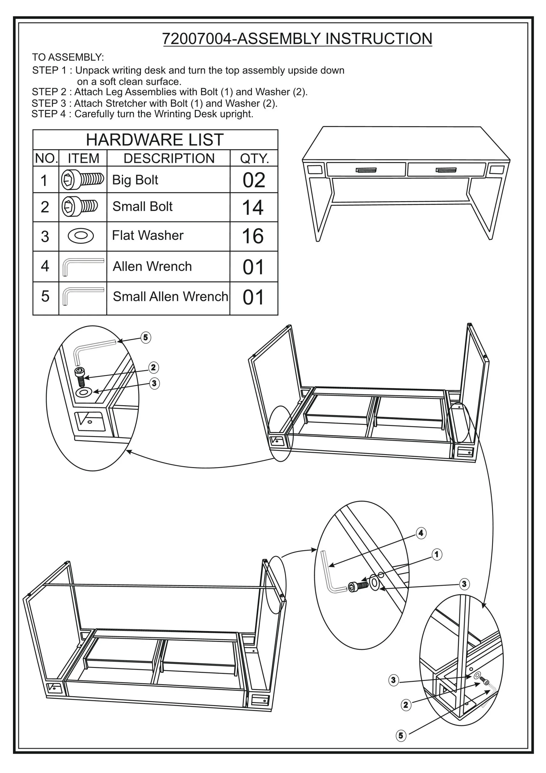 Kay 2-Drawer Desk - Image 3