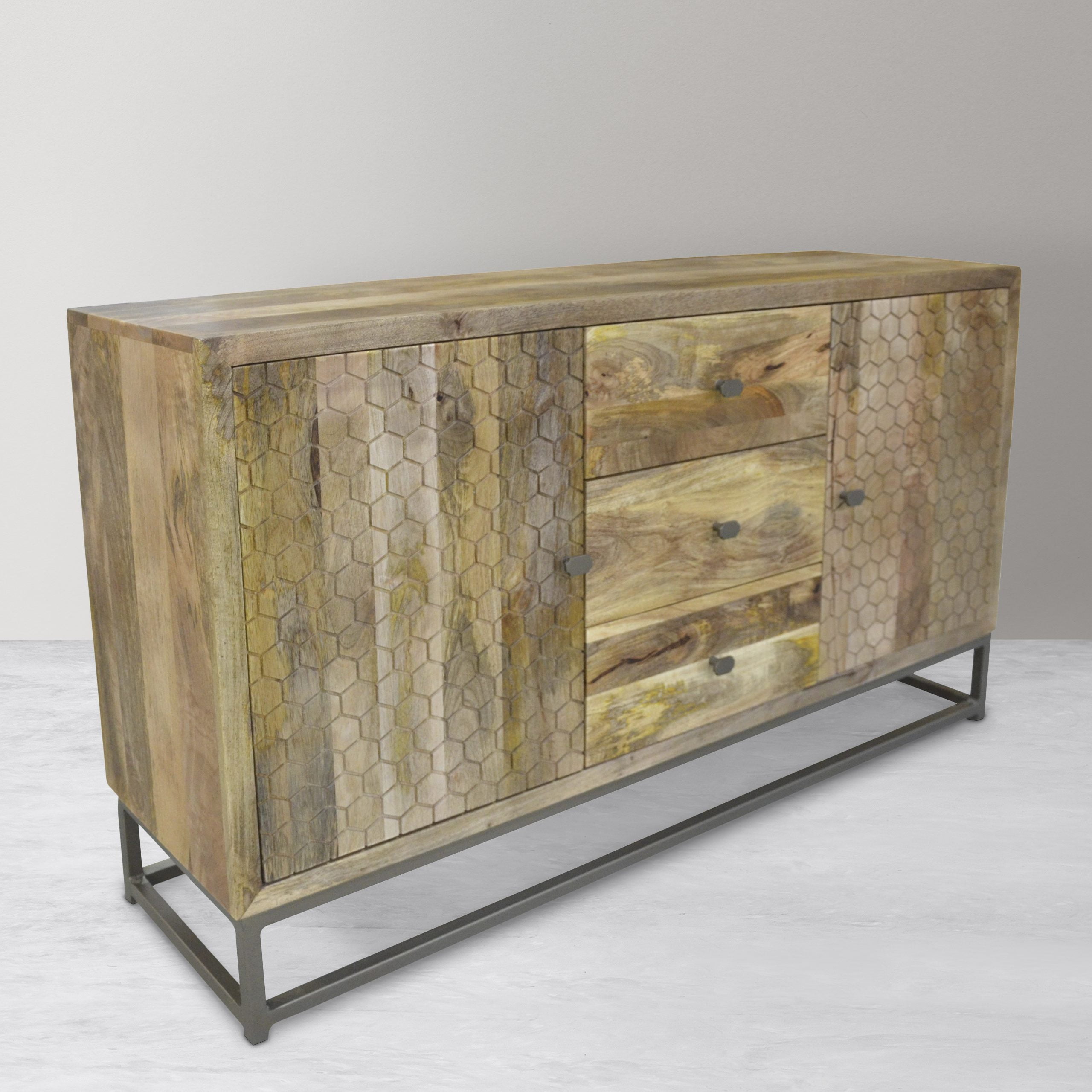 Honeycomb 2-Door 3-Drawer Sideboard