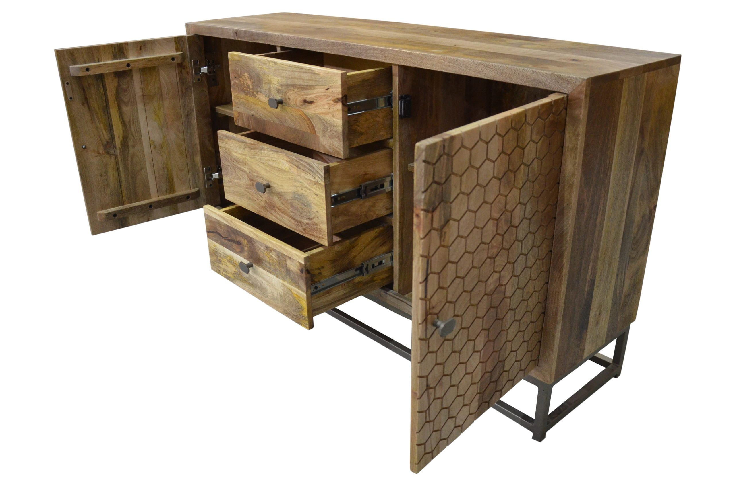 Honeycomb 2-Door 3-Drawer Sideboard - Image 2