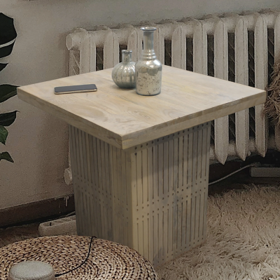 Sarra End Table - Brushed Ivory