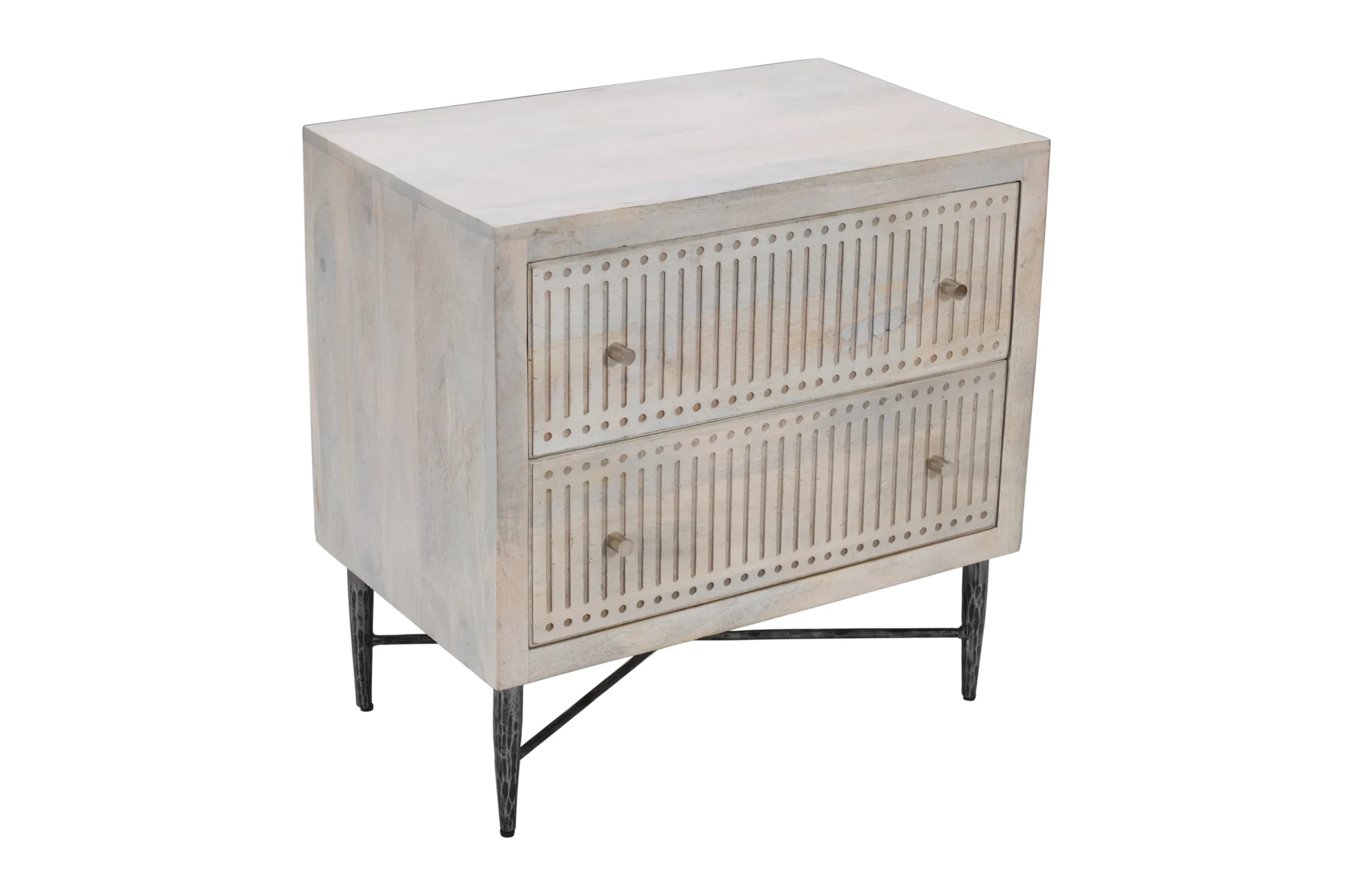 Sarra 2-Drawer Nightstand - Brushed Ivory - Image 3