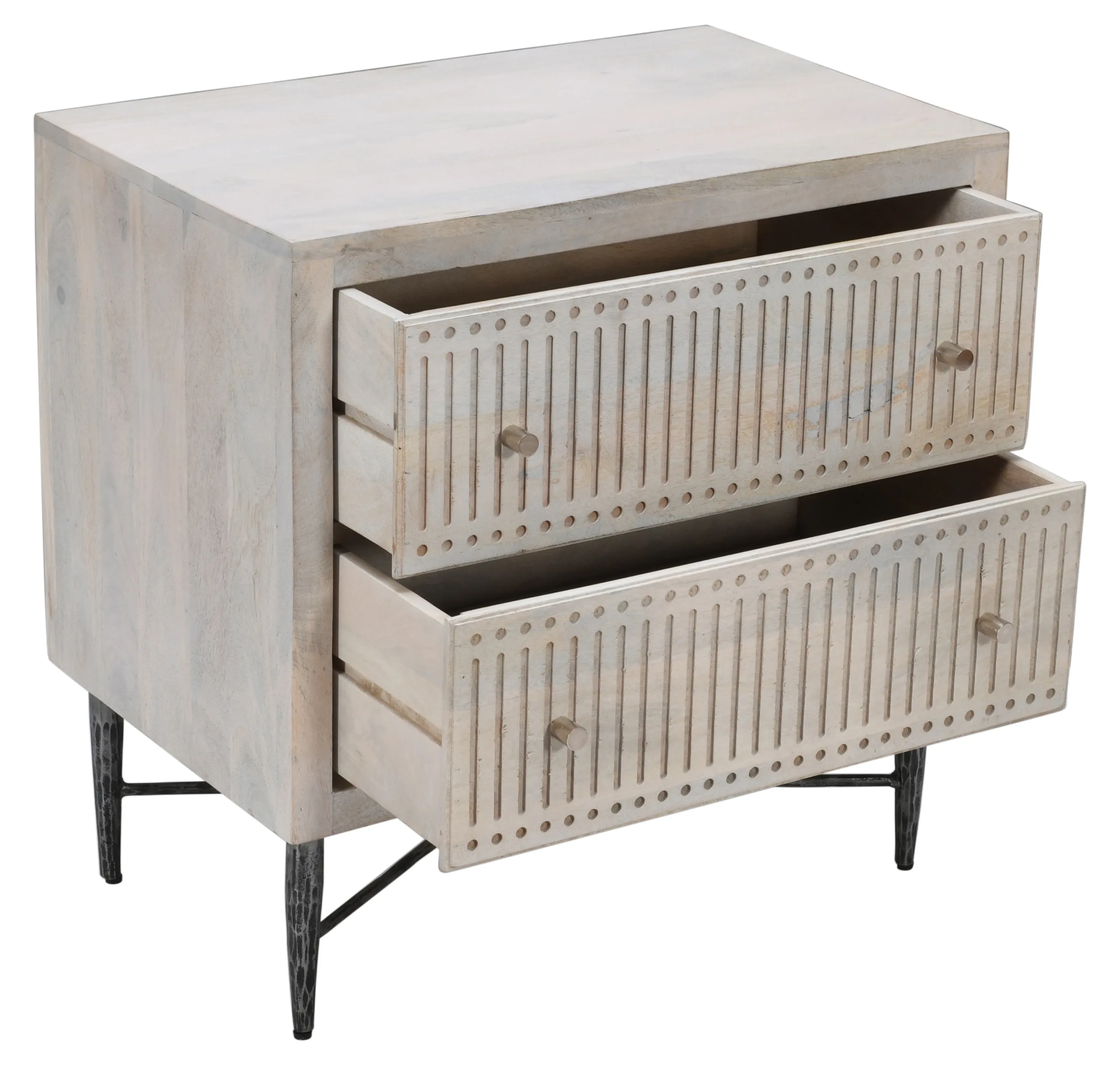 Sarra 2-Drawer Nightstand - Brushed Ivory - Image 4