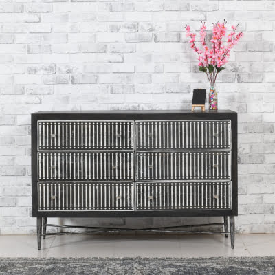 Sarra 6-Drawer Chest - Antique Brown