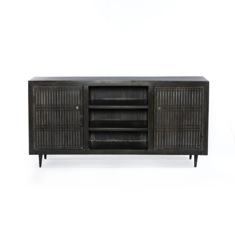 Sarra 2-Door Large Media Cabinet - Antique Brown - Image 5