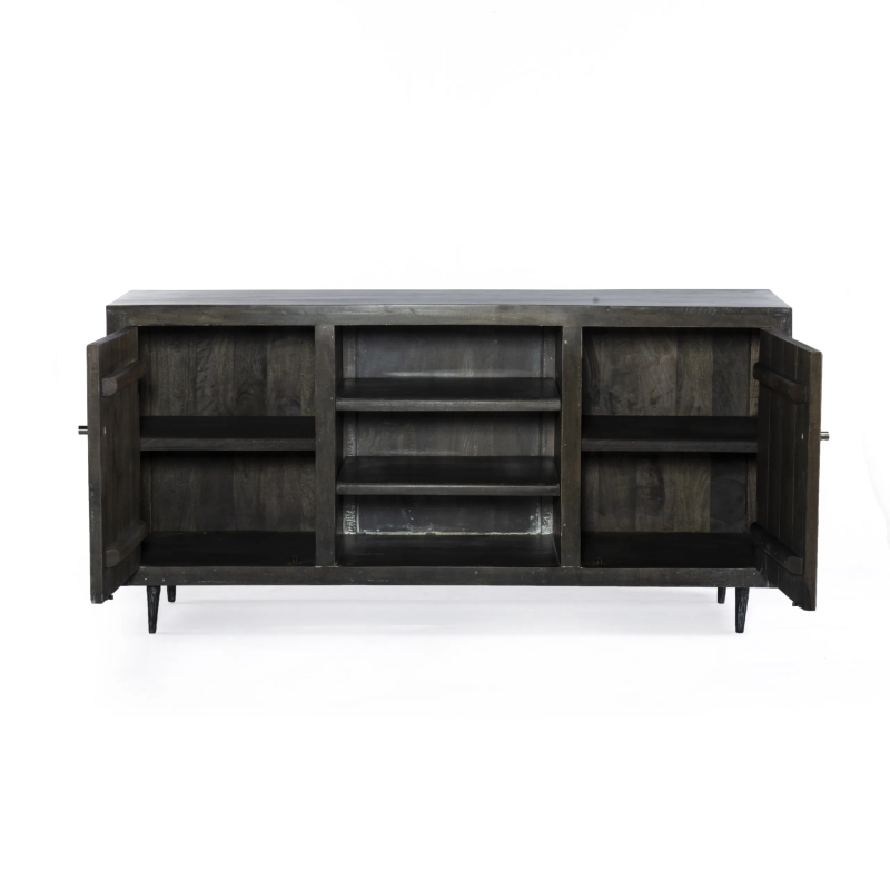 Sarra 2-Door Large Media Cabinet - Antique Brown - Image 4