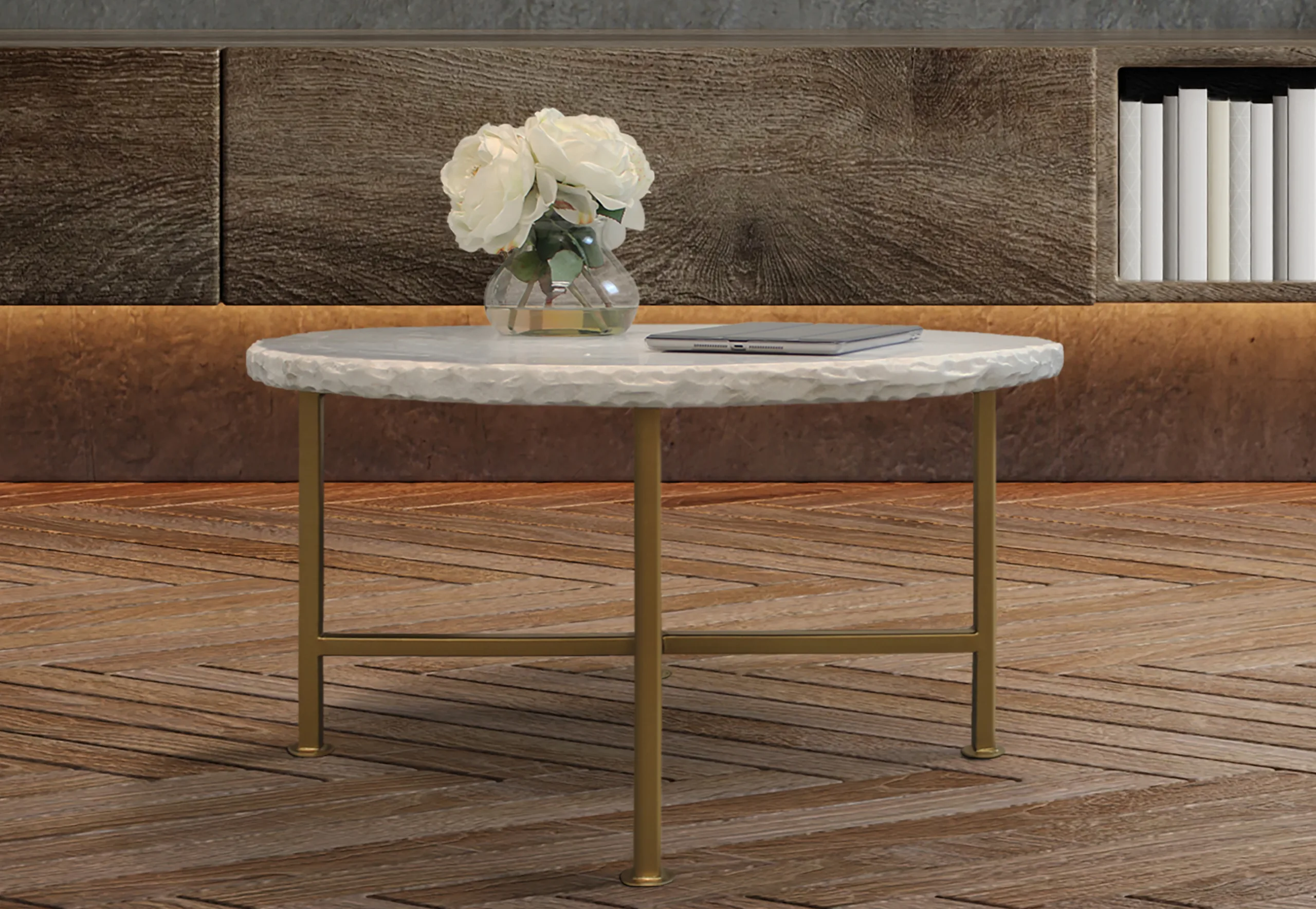 Ambrosia Cocktail Table - White Marble - Image 2