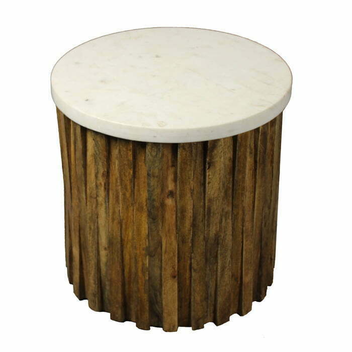 Allure - Marble Top Accent Table with Layered Wood (Base)