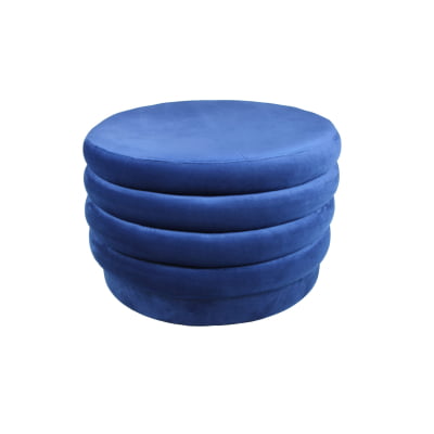 Taylor Large Round Ottoman - Deep Ocean
