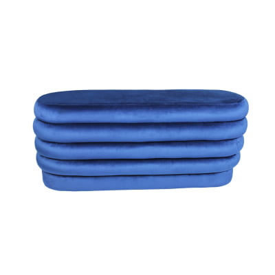 Taylor Oval Ottoman - Deep Ocean