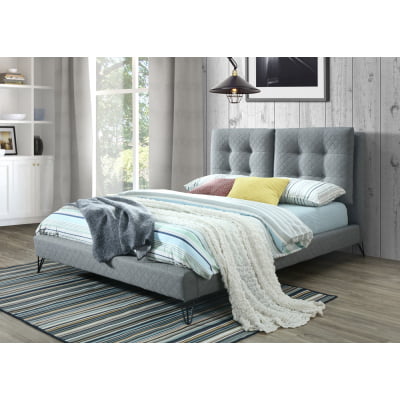 Adele Queen Bed - Charcoal Heather Gray