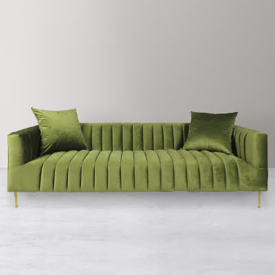 Rutland Sofa with 2 Toss Pillows - Olive