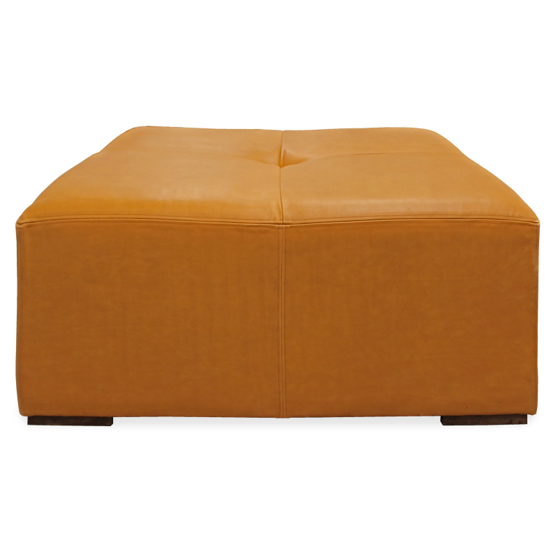Batton Leather Cocktail Table - Cider Orange