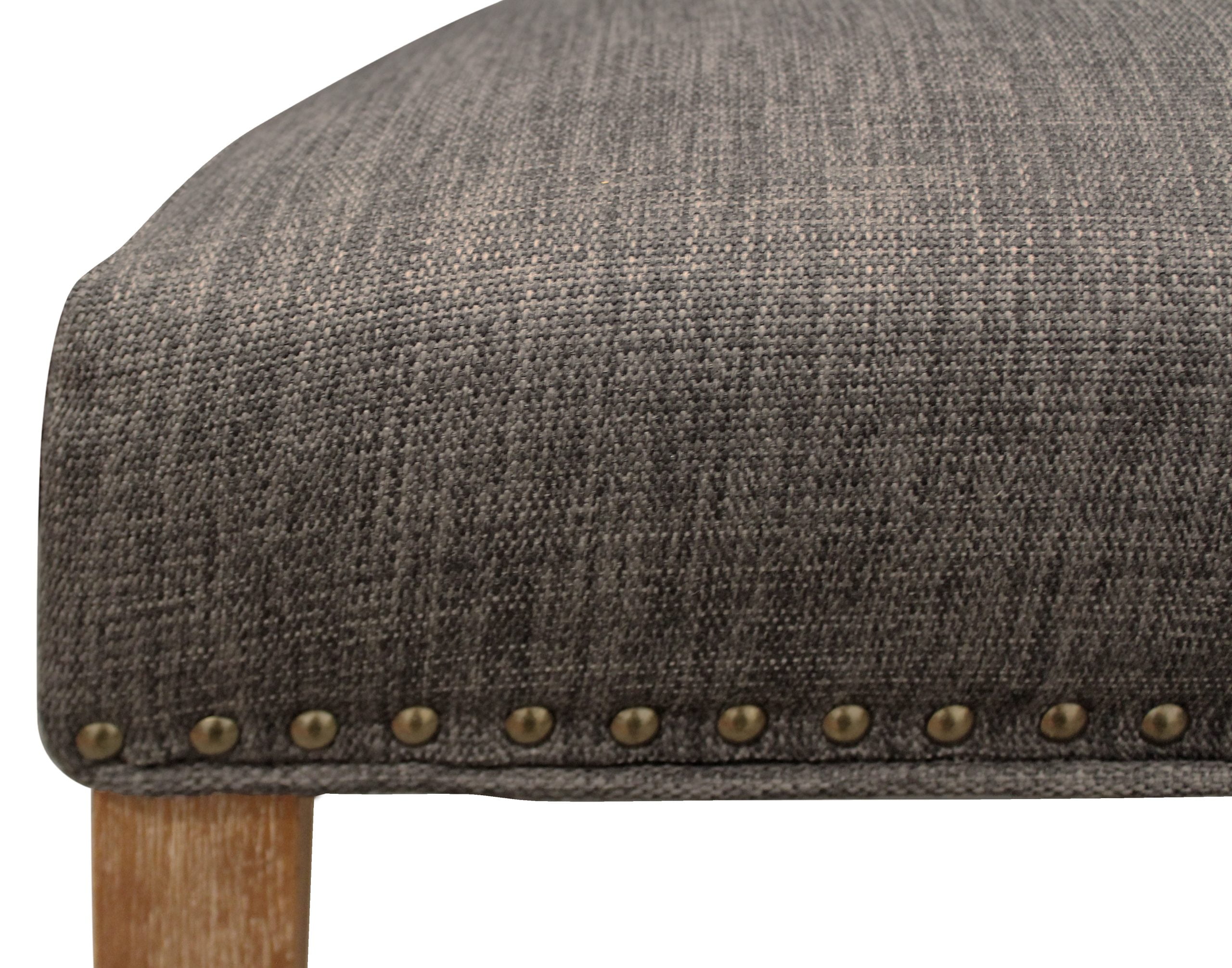 Holmes 9-Piece Dining Set with 81" Distressed White Dining Table and 8 Dark Gray Linen Chairs - Image 7