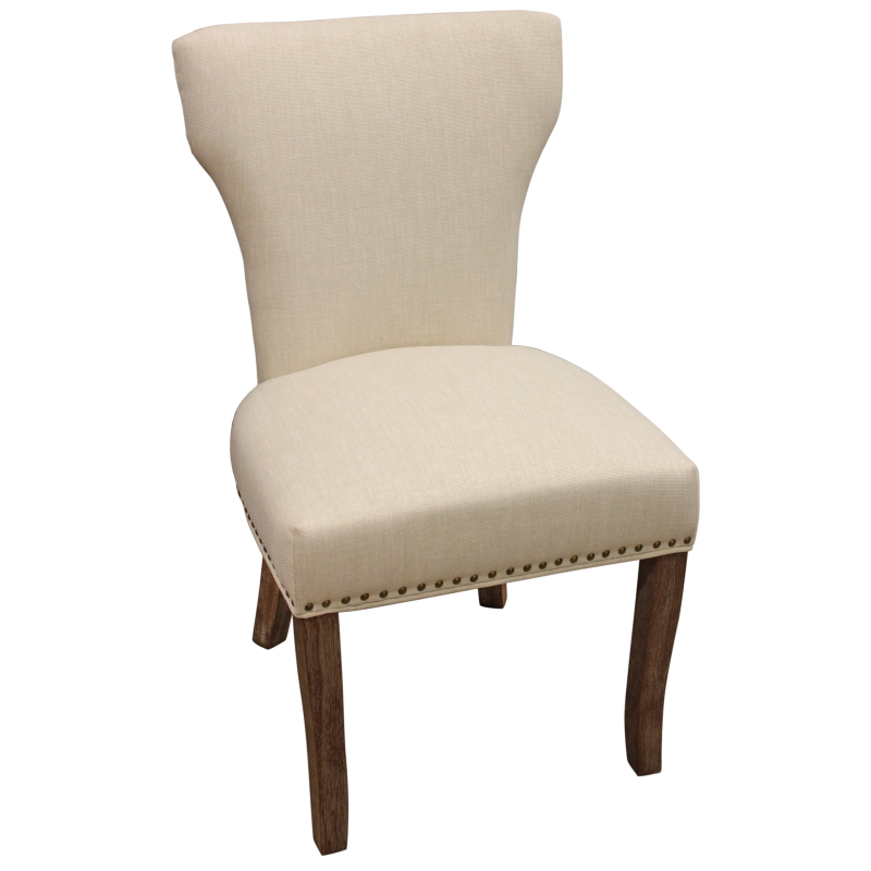 Holmes 7-piece Dining Set with 58" Round Dining Table And 6 Ivory Linen Chairs - Image 6