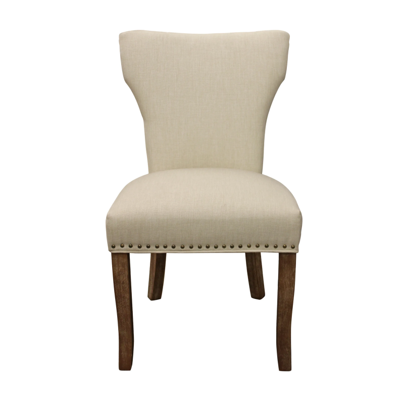 Holmes 7-piece Dining Set with 58" Round Dining Table And 6 Ivory Linen Chairs - Image 5