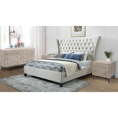 Alexandria 4-Piece King Bedroom Set with 2 Nightstands and 1 Dresser