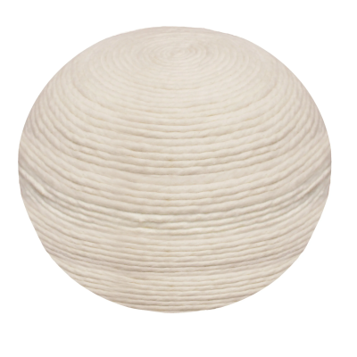 Ellis Wool Pouf - Ivory