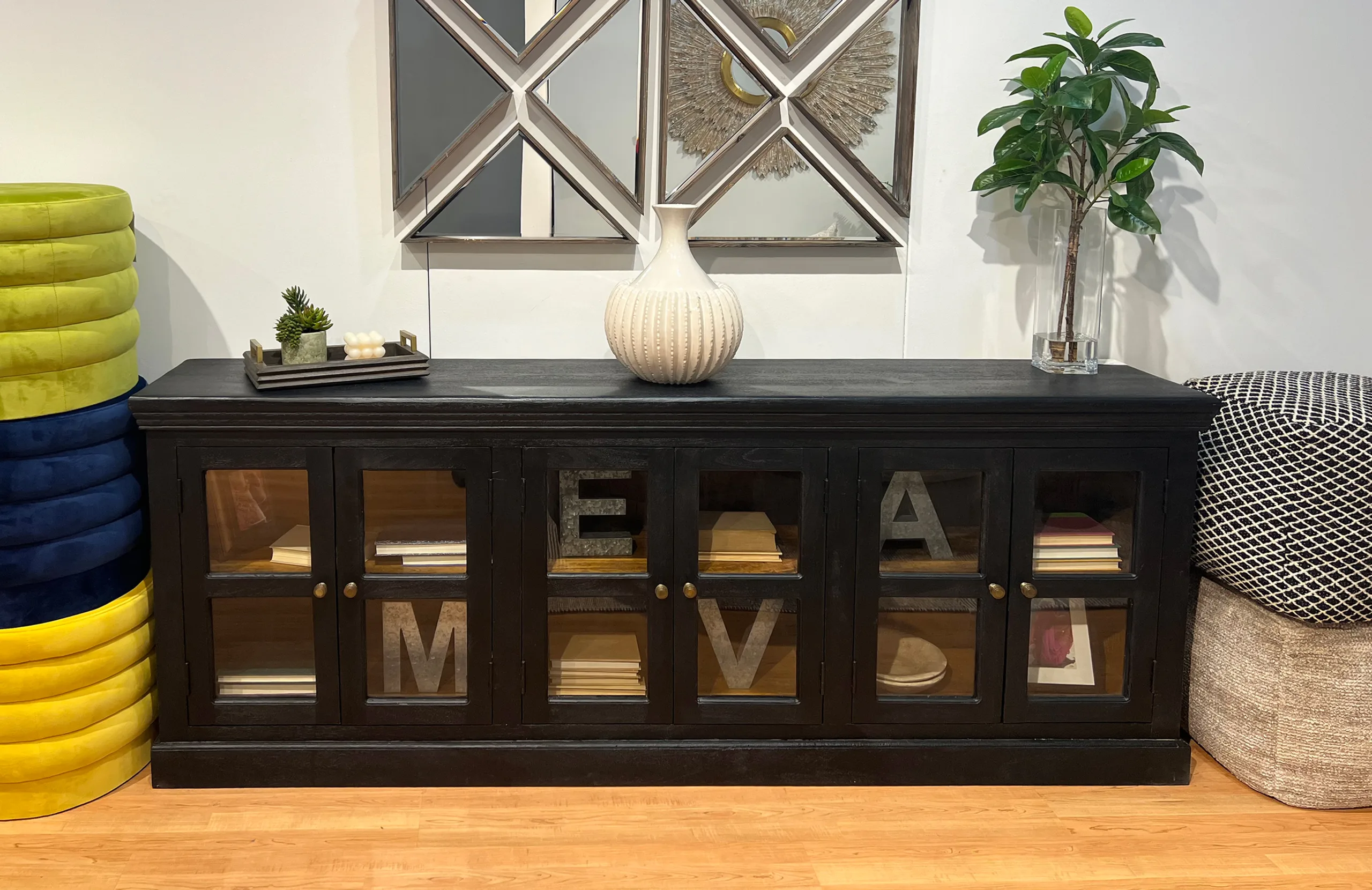 Cerrito 6-Door Sideboard - Charcoal Grey - Image 2