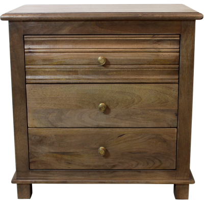 Hunyad 3-Drawer Nightstand - Antique Brown