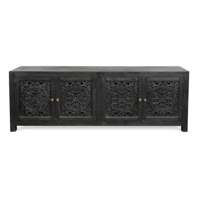 Weatherly 4-Door Media Cabinet - Charcoal Grey