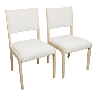 Ashton Boucle Side Chair 2-Piece Set - Ivory