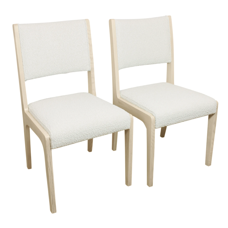 Sedona 7-Piece 60" Round Dining Set With 6 Ash Boucle Chairs - Ivory - Image 6