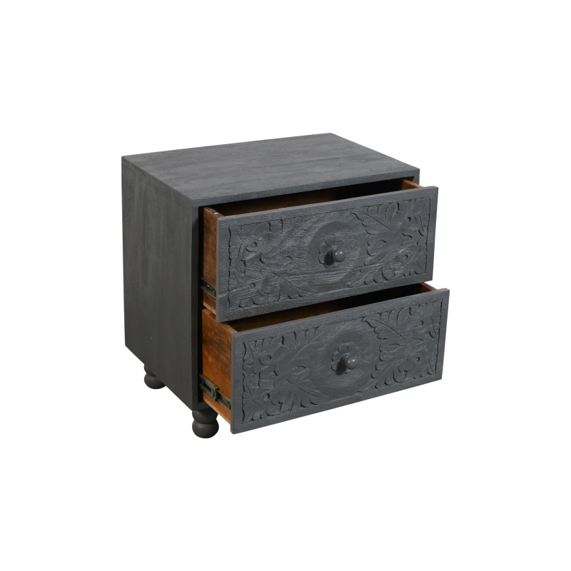 Corum 2-Drawer Nightstand - Gray - Image 3