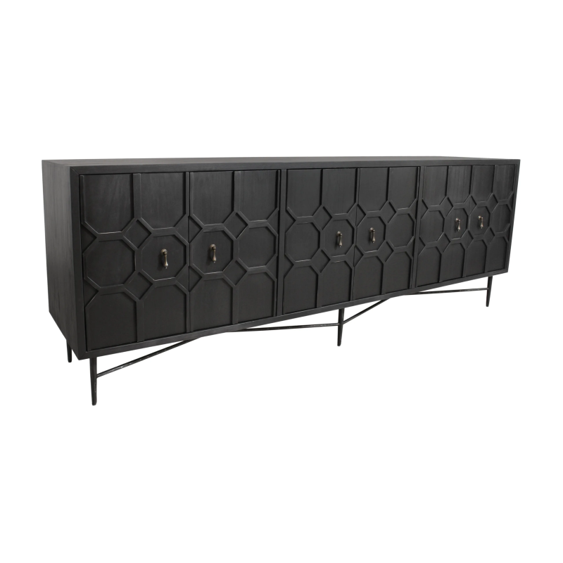 Sandhurst 6-Door Sideboard - Black - Image 4