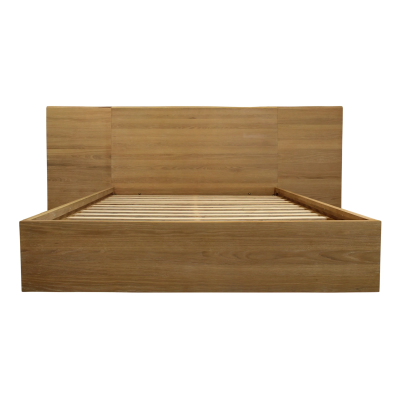 Riviera Oak Wood King Bed with Wings - Natural
