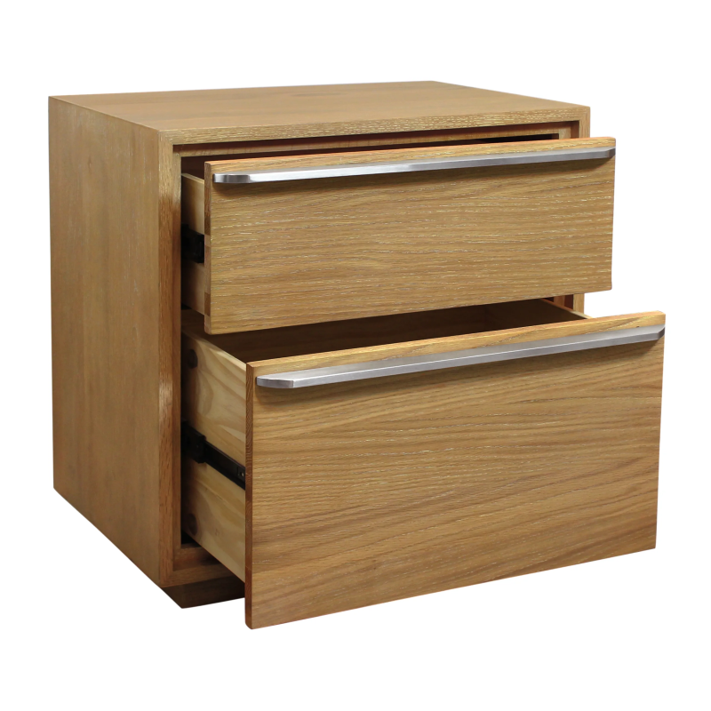 Riviera 2-Drawer Oak Nightstand - Natural - Image 4