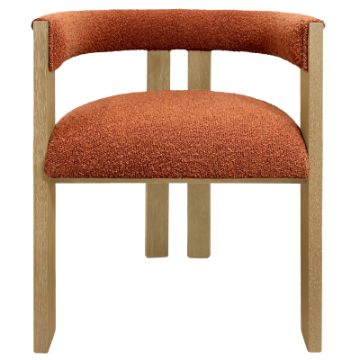 Trident Boucle Dining Chair - Rust