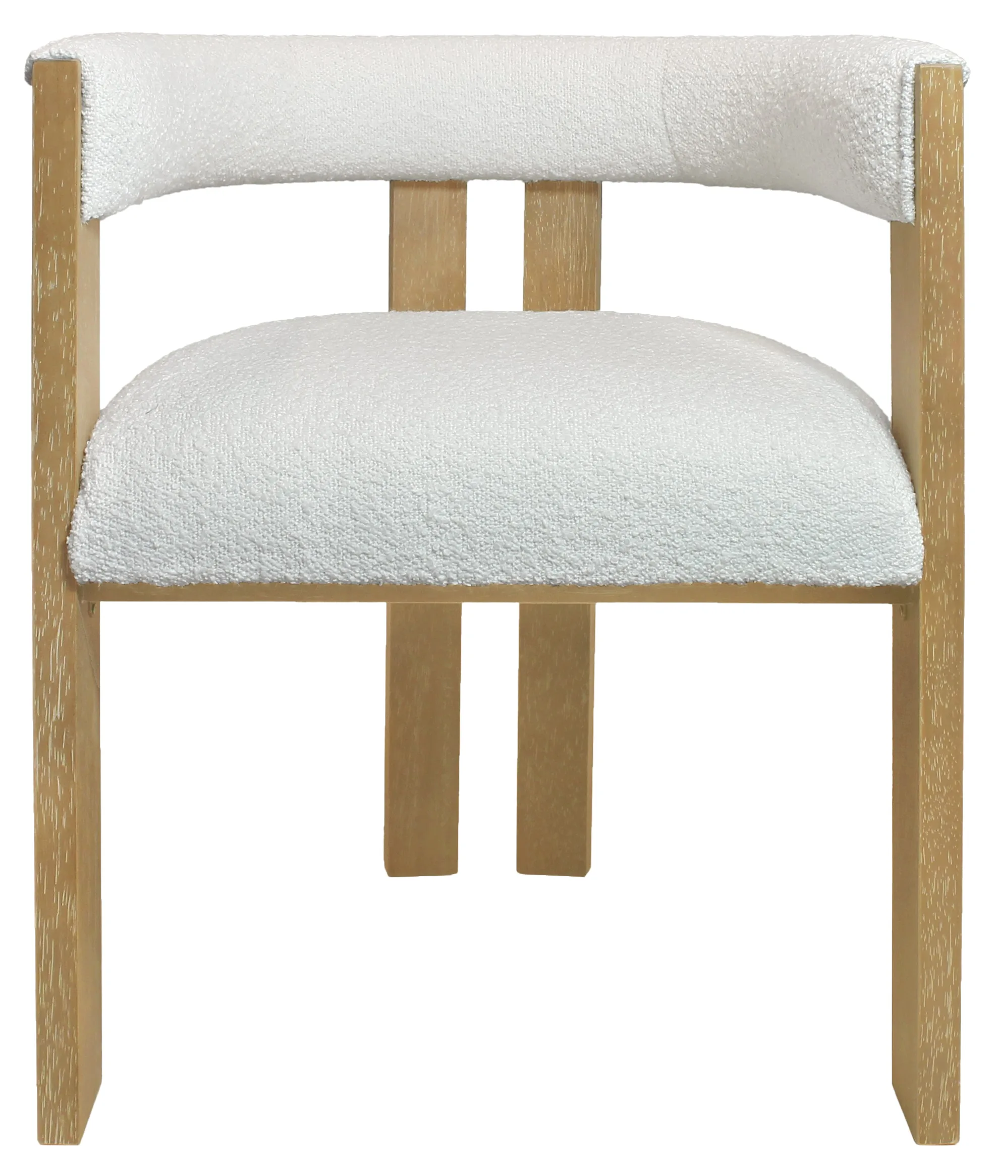 Damian 7-Piece Set with 82" Table And 6 Trident Boucle Chairs - Ivory - Image 8