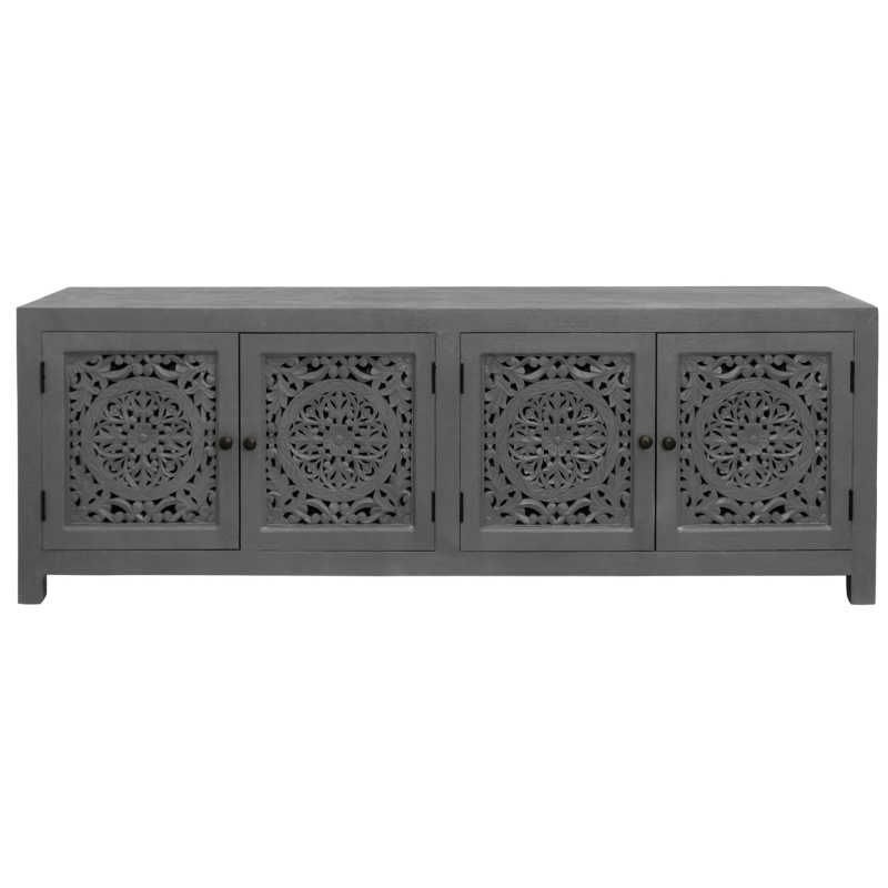 Weatherly 4-Door Media Cabinet - Gray