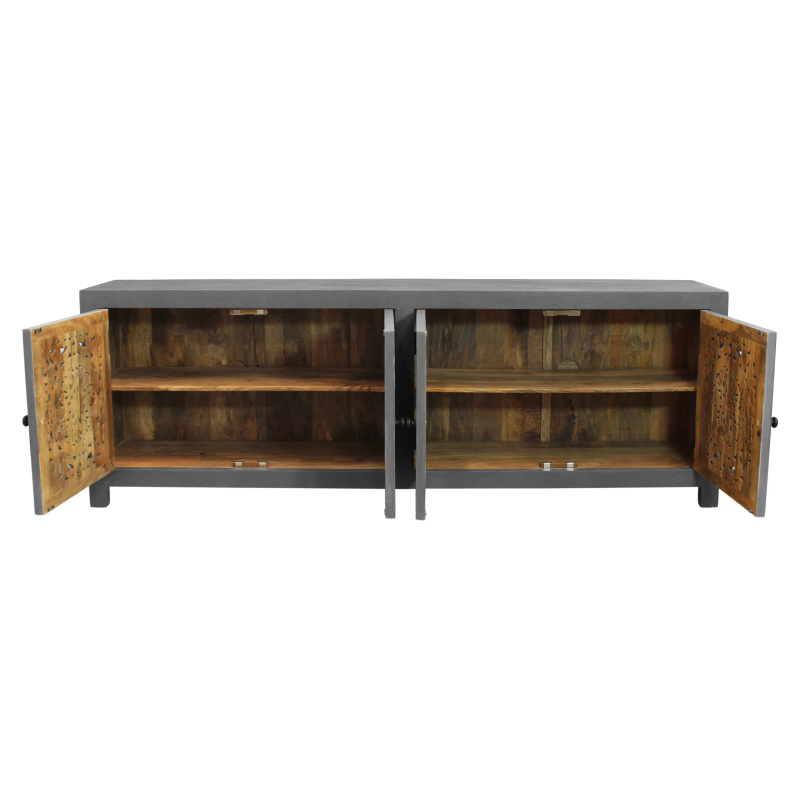 Weatherly 4-Door Media Cabinet - Gray - Image 10
