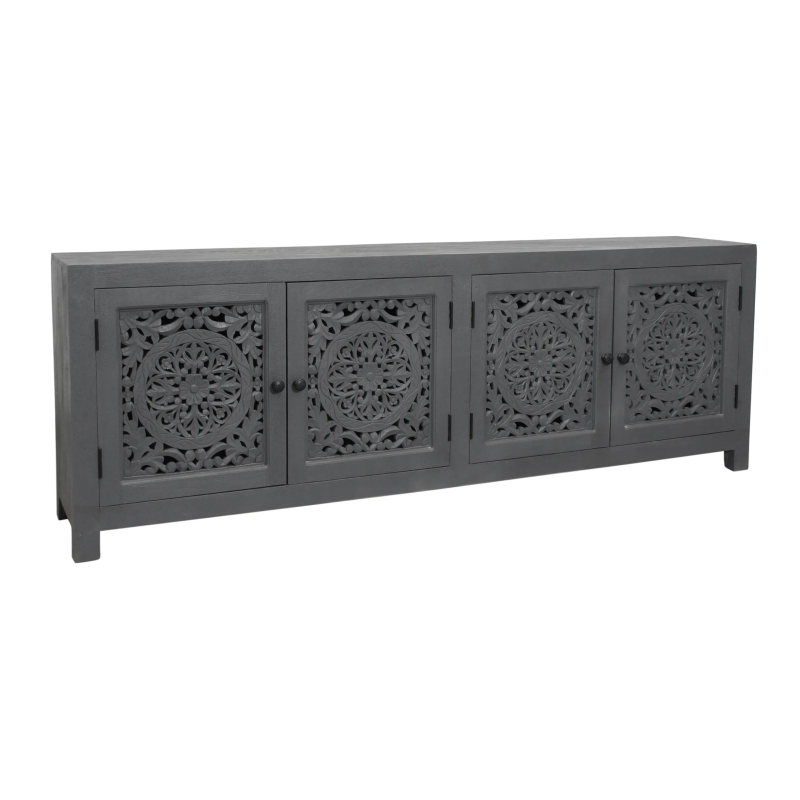 Weatherly 4-Door Media Cabinet - Gray - Image 2