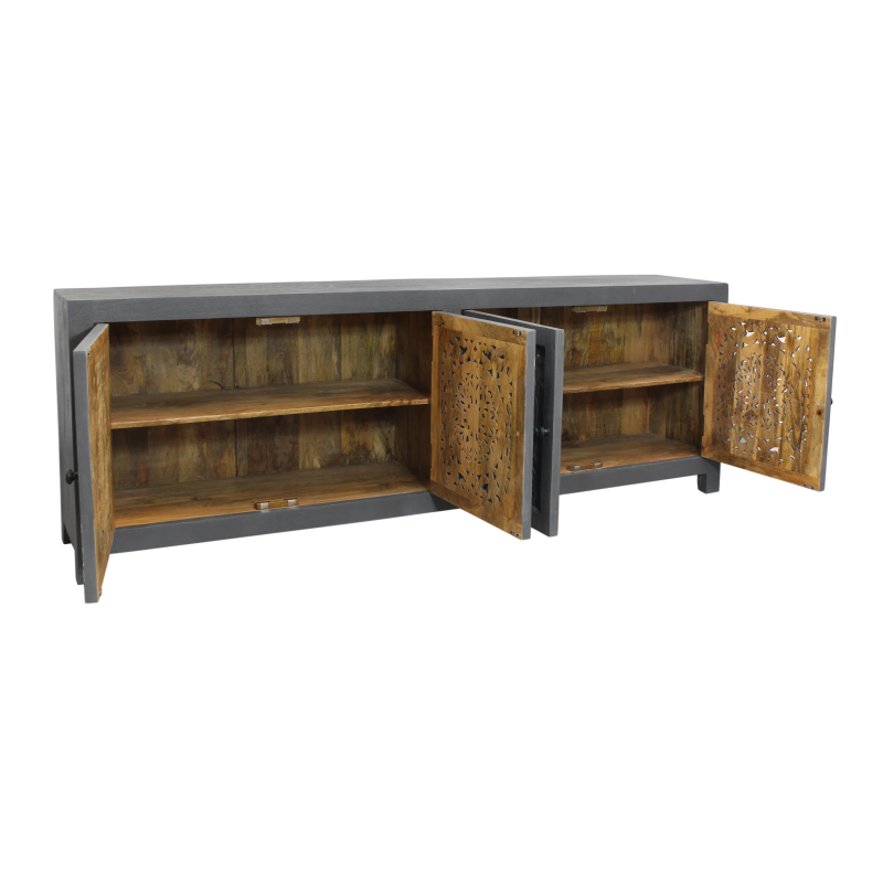 Weatherly 4-Door Media Cabinet - Gray - Image 3