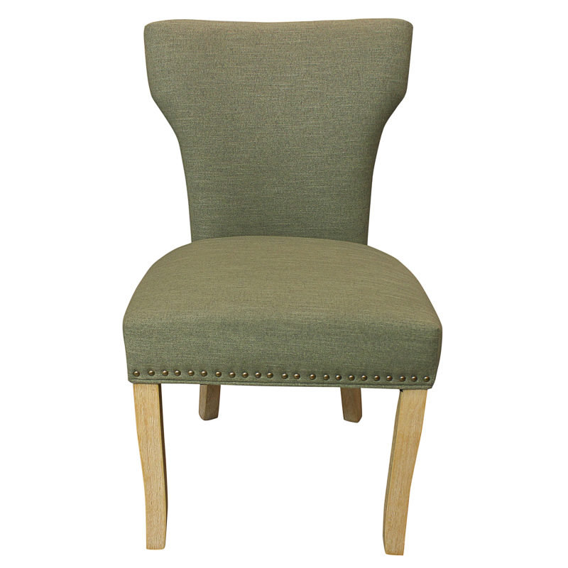 Howell Linen Side Chair 2-Piece Set - Green - Image 2