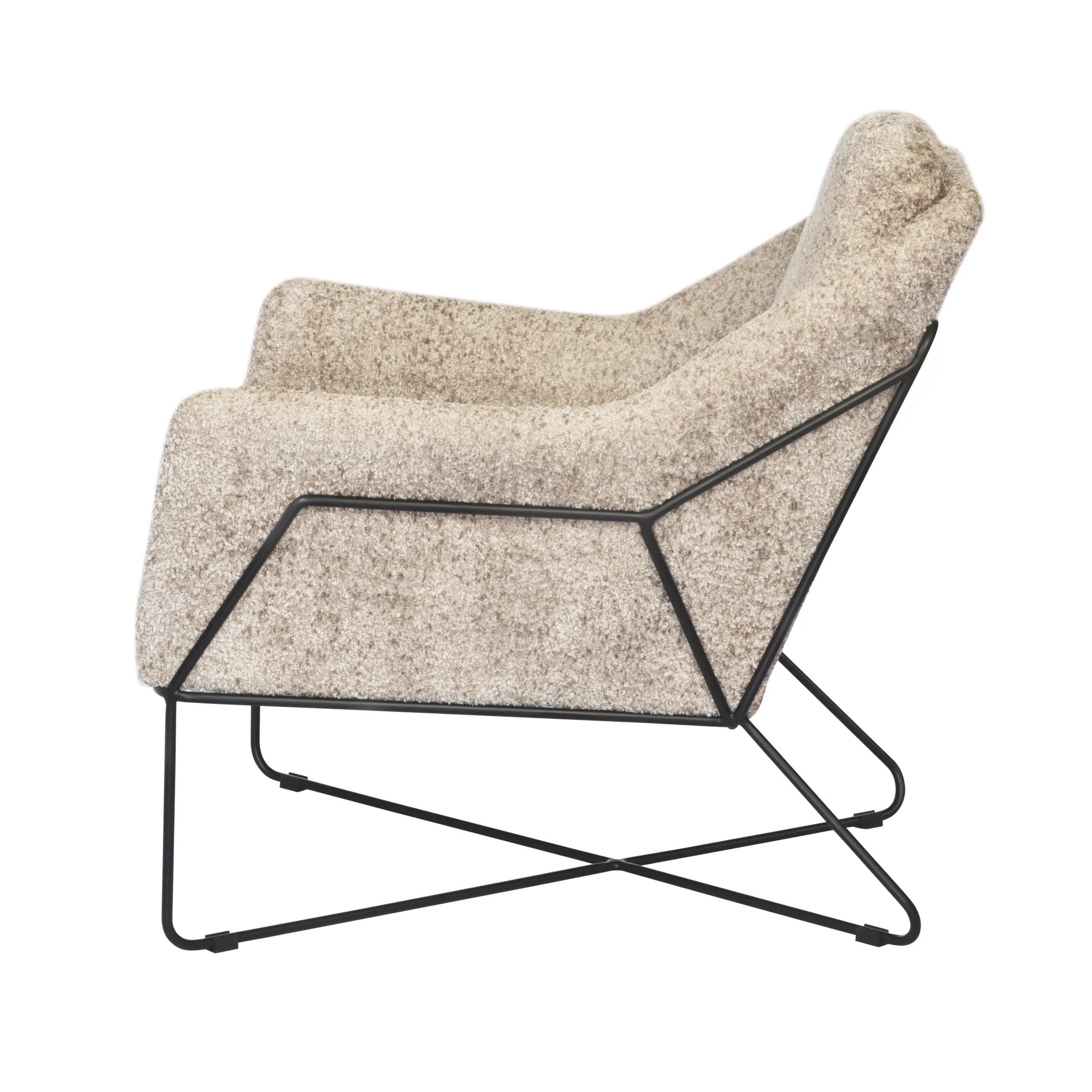 Edith Lounge Chair 2-Piece Set - Beige Boucle - Image 3